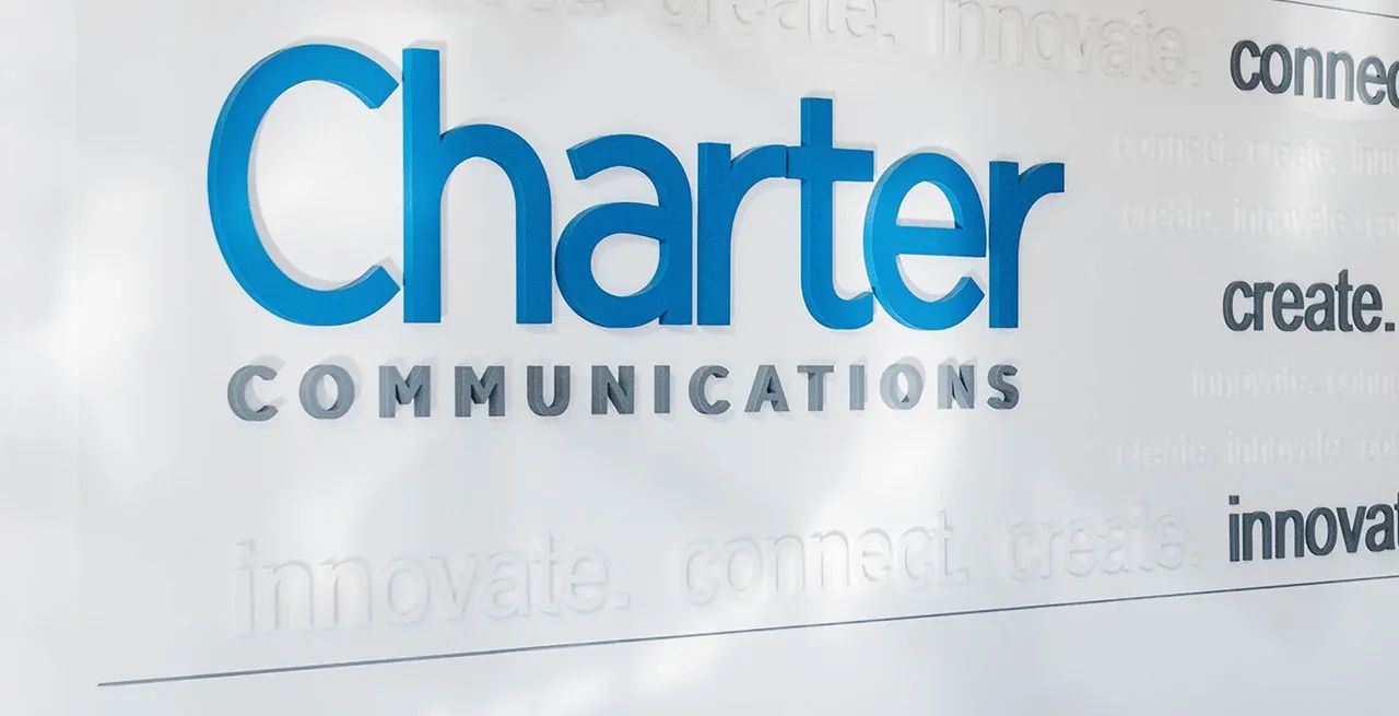 Charter logo on a wall in a corporate office